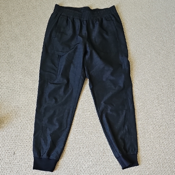 Koi Scrubs Black Track Pants with Tapered Leg and Elastic Waistband - Picture 1 of 2